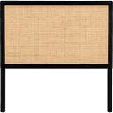 Meubletmoi Tête de lit en Bois Noir et cannage de rotin Longueur 100 cm - Tropic 9500