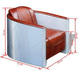 Festnight Fauteuil cabriolets Marron Clair en Cuir véritable 71 x 78 x 73 cm