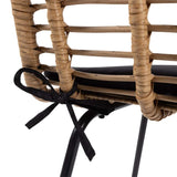 IDMarket - Lot de 2 tabourets de Bar Summer Effet rotin Pied métal Noir