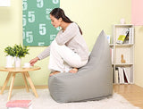Quwei Triangle Dos paresseux Pouf Sac de fèves chaise Canapé confortable Canapé doux. cover of sofa gris