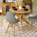 Nordic Story Table de salle à manger ronde Raund, en bois massif chêne, idéale pour cuisine salon, meubles style nordique scandinave, 105 x 105 x 75 cm, chêne naturel