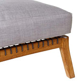Tousmesmeubles Fauteuil + Pouf d'extérieur Teck/Corde - BIAK - L 66 x l 141 x H 73 - Neuf