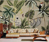 YFXGSTLI Papier Peint Toucan Singe Tropical Papier Peint Mural pour Mur De Mur Murales Murales Peintes À La Main Salon 3D Personnaliser W350xH256cm