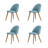 OFCASA Lot de 4 Chaises de Salle à Manger de Velours Chaise Cuisine rembourrée en Tissu Chaise avec Jambes en Métal Chaise Salle à Manger Restaurant Hôtel Meubles Lot de 4 Bleu Foncé Chaises