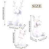 Valery Madelyn 3pcs Ensemble de décoration de Renne de Noël, Ornements en céramique de Figurines de Wapiti, décoration de Table (Hiver étincelant)
