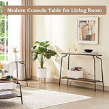 SICOTAS Bout de Canapé Table Table Console en Bois, Console Entrée Meuble avec 2 Etagères, Table Console pour Salon, Entrée, Couloir, 105x32x78 cm, Noyer