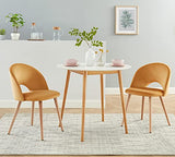 BAÏTA Eugenie Lot de 2 chaises, Hêtre, Velours Jaune, 52x56x77cm