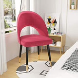 mecor Lot de 2 Chaises de Salle à Manger Confortable, Chaise Tissu Rembourrée en Velour, Chaise Fauteuil Salon avec Pied en Métal, Chaise Moderne pour Cuisine, Table, Salon, Chambre (Rouge)
