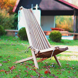 BOGATECO Transat Pliable en Bois de Jardin | 100 x 55 x 30 cm | Longueur du Dossier 90 cm | Lit de Soleil | Chaise Longue Relax de Plage | Confortable, Stable et Fonctionnel | Brun