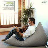 Aiire Housse de Pouf Salon Moderne - Pouffe Geant XXL Adulte ou Ado sans Remplissage pour Décoration de la Chambre – Beanbag, Fauteuil ou Coussin de Sol Grand Confortable Gris