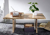 Table basse 120x70x45cm - Bois d'acacia laqué (Bois naturel) - Design naturel - LIVE EDGE #305