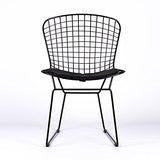 LMC Harry Zanguidi inspiré Noir en Fil métal Chaise de Salle à Manger Galette de Chaise Cafe Restaurant