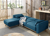 Bestmobilier - Vera - Canapé d'angle réversible Convertible au Style scandinave en Tissu - 256x88x149cm