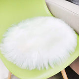 DAOXU Faux Peau de Mouton en Laine Tapis, Imitation Toison Moquette Fluffy Soft Longhair Décoratif Coussin de Chaise Canapé Natte (30 x 30 cm, Blanc)