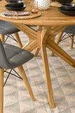 Nordic Story Table de salle à manger ronde en chêne massif idéal pour la cuisine, le salon, les meubles style nordique scandinave (105 x 105 x 75 cm)