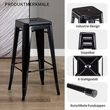DUHOME Tabouret de Bar en Métal Lot de 2, 76cm Tabouret Haut Empilable Tabouret de Comptoir Industrielle pour Bar Bistro Cuisine