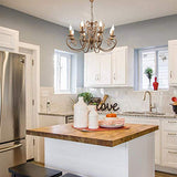 Ganeed lustres, 8 lumières bronze français pays pendentif lustre, luminaire suspendu en métal Vintage rustique luminaire suspendu réglable, salon lumière, lustre de cuisine