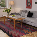 RugVista, Kelim Anatolian, Fait Main, Tapis, Tapis Kelim Moderne, Longue Pile, 160 x 230 cm, Rectangle, Care & Fair, Laine, Couloir, Chambre, Cuisine, Salon, Marron / Marron Clair / Jaune