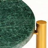 pedkit Table Basse Table de Canapé Vert 60x60x35 cm Pierre véritable Texture marbre