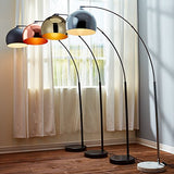 Lampadaire Arquer arc lampe de sol abat-jour noir pied marbre noir VN-L00013-EU