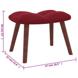Toshilian Fauteuil avec Repose Pied, Fauteuils Chaise de Salon Fauteuil Relax Relax avec Tabouret Chaise de Relaxation avec Repose-Pied Rouge Bordeaux Velours