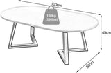 Y-CJ Table d'appoint Moderne de Salon de Table Basse en Bois Ovale pour Petits espaces, Meubles de Salon, Table pour Espace d'attente, Tables d'extrémité 100x50x45cm