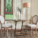 VONLUCE 2 Chaises Médaillon de Salle à Manger, Chaises Rembourrées en Tissu Lot de 2 avec Dossier Rond et Pieds, Chaises de Style Vintage pour Salon Chambre à Coucher