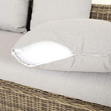 Strandgut07 - Canapé 3 places en polyrattan avec coussins, 90 x 201 x 75 cm