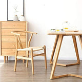ZHANGZZ Chaises de salle à manger, Articles ménagers Chaises en bois, Chaise Nordic Bois Casual Chaise Y Corde Wishbone Chaise Tressé Net Red Milk Tea Shop Cafe Restaurant Chaise en bois massif Chaise