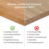Table basse Casa ronde en bois véritable - Fabriquée à la main en chêne allemand - Design universel - Clair - S