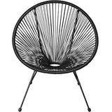 TecTake 800729 2 Fauteuils Acapulco de Jardin de Salon Design rétro, pour Un Usage en intérieur et extérieur - Plusieurs Couleurs - (Noir | no. 403302)