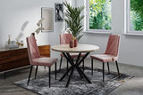 WFL GROUP Table à Manger Extensible Ronde - Table Style Loft avec Pieds en Métal - 100 à 180 cm - Table Carré Style Industriel pour Le Salon - Compacte - Chêne Sonoma - 100 cm