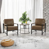 Yaheetech Fauteuil de Salon Confortable Cadre Métal Fauteuil de Chaise pour Salon Chambre Salle de Séjour Bureau Intérieur