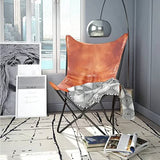 vidaXL Chaise Papillon Cuir Véritable Marron Fauteuil Salon Chambre Maison