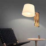 Amkoc Applique Murale En Bois De Chêne De Ciseaux Extensible Télescopique Applique Murale Lampe de Lecture De Chevet, Pour Le Salon Chambre Lampe Éclairage Éclairage Intérieur E27 Socket