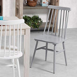 Kave Home - Chaise de Salle à Manger Tressia Gris Clair en Bois Massif de Caoutchouc