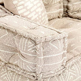 Leepesx Pouf Modulaire à 2 Places Canapé Convertible de Salle de Séjour Sofa de Salon Canapé-lit de Salle de Séjour Maison Intérieur Beige Tissu