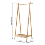 LANGRIA Portant Sèche-Linge à Vêtements Pliable fait en Bois de Bambou avec 1 Tige et 4 Crochets Latéraux Conception en Forme de A, Capacité 20 (Couleur Bambou Naturel)
