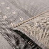VIMODA Robuste Tisséà Plat Tapis in et Extérieur Approprié 100% Polypropylène - Gris, 80x150 cm