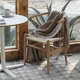 Tomile Wishbone Chaise en Y - En bois massif - Avec rotin - 2 chaises pour cuisine, salle à manger - Bois de frêne naturel