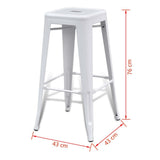 vidaXL 2 Tabourets de Bar Hauts Blanc Chaise de Bar Haute Tabourets Bar Mobilier de Bar