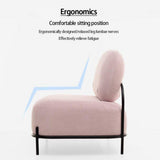XZKHL Modern Accent Fabric Chair Einzelsofa Bequemer gepolsterter Sessel Wohnzimmermöbel, Keine Armlehne Schmiedeeisengestell, Pebble Design, Rosa, Einzelposition, Grün, Doppelplatz