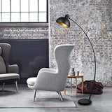 Osasy Lampadaire Arc, lampe à pied design rétro, Abat-jour réglable, 1x E27 max. 60 Watt, métal, en noir-doré,Lampadaires pour le salon, les salons,la lecture
