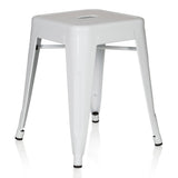hjh OFFICE 645002 tabouret bistrot VANTAGGIO blanc métallique au look industriel et moderne, empilable