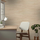 Belgravia Decor Panacea Papier Peint Lattes Bois Chêne Clair - Beige/Noir - Belgravia 1158