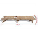 vidaXL Chaise Longue Bambou Transat de Jardin Patio Piscine Balcon Extérieur