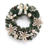 FunPa Couronne de Noel Porte, 16'' Deco Noel Deco Sapin de Noel Guirlande de Noel Decoration de Noel Exterieur avec Cintre