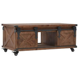 vidaXL Bois de Sapin Massif Table Basse Marron Table d'Appoint Table de Salon