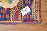 Rain Queen Kelim Kilim Tapis de sol oriental tissé à la main, coloré, 130*180CM