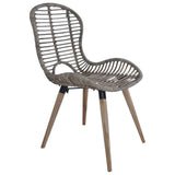 YiYueTrade 2 pcs Chaises de Salle à Manger Rotin Naturel Marron